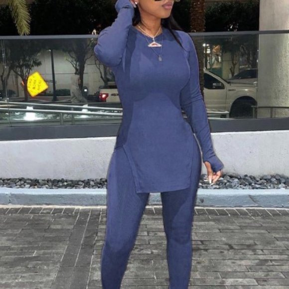 Long Shirt w/ High Waist Leggings - Picture 1 of 4
